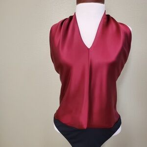 Adrienne Vittadini Burgundy Bodysuit Size 14